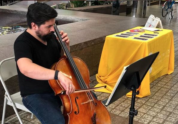 man playing instrument in OKC